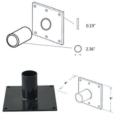 Tenon Outdoor Light Pole Bracket con struttura di bracket a lato singolo in colore personalizzato