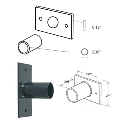 Bracket per polo di luce per scatole a LED a luce in bronzo lucido
