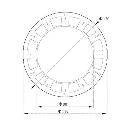 Contratto Standard 120mm Custom Brushless DC Motor Winding Stator e Rotor Assembly con albero del rotore