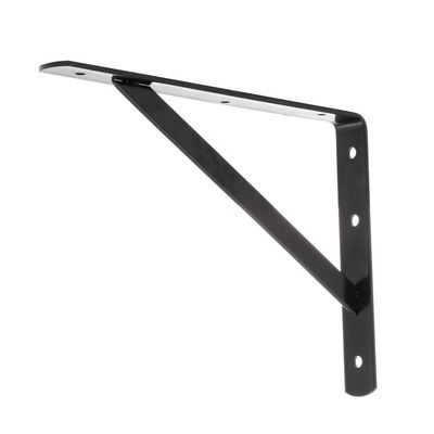 Customi 12x8 Black Power Coating Heavy Duty Triangle Shelf Bracket e processo di perforazione