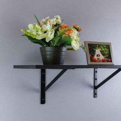 Customi 12x8 Black Power Coating Heavy Duty Triangle Shelf Bracket e processo di perforazione
