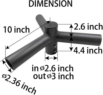 Triple Mount Spoke Mounting Bracket 120° Pole Top Tenon Arms Ispezione interna