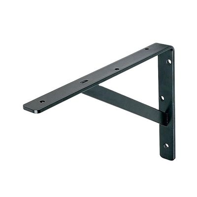 Modello di supporto per scaffali in legno nero con supporto e struttura a lato singolo personalizzati