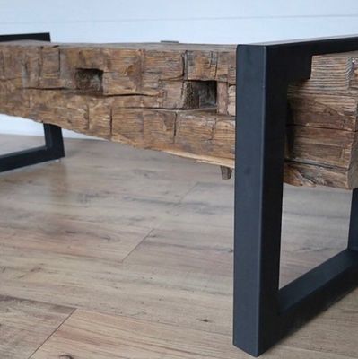 DIY Piedi per mobili a tubo quadrato per caffè Pallato per computer Panchina rustica da lavoro pesante 290g