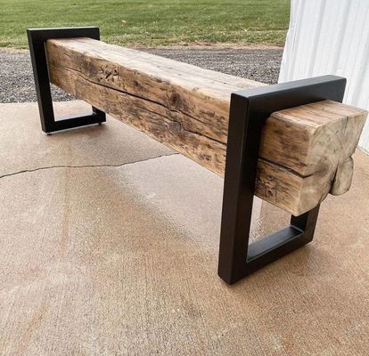 DIY Piedi per mobili a tubo quadrato per caffè Pallato per computer Panchina rustica da lavoro pesante 290g