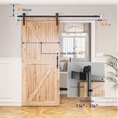 Colorato su misura 6.6 FT Heavy Duty Sturdy Sliding Barn Door Hardware Kit per l'industria
