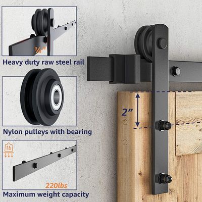 Colorato su misura 6.6 FT Heavy Duty Sturdy Sliding Barn Door Hardware Kit per l'industria