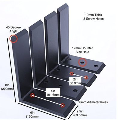 Servizio di supporti per tavoli galleggianti non standard/supporti per scaffali montati a parete in acciaio al carbonio