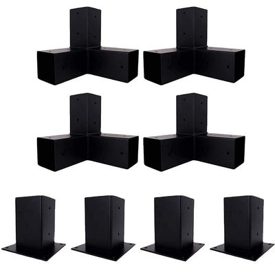 Kit di supporto in legno elevato con processo di stampaggio e supporti in acciaio adatta a pergola 6x6