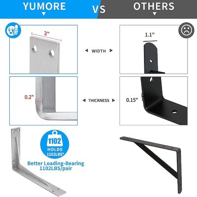 Personalizza diverse dimensioni di supporto in acciaio inossidabile a forma di L con altra struttura